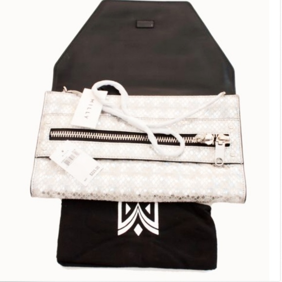 Milly Clutch Bag Metallic Bowery Hologram Clutch Convertible Shoulder Bag NWT - Picture 6 of 6